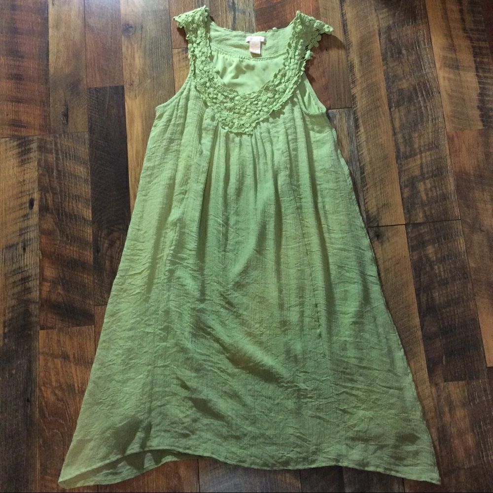 KLOZLYNE Green Lace Crochet DRESS SIZE S